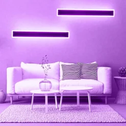 RGB Colorful Dimming Wall Light LED WS2811 IC Wall Lamp with RF Remote Control 15W Acrylic Aluminum Sconce for Living Room Bedroom Hallway Background Decor