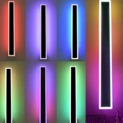 RGB Colorful Dimming Wall Light LED WS2811 IC Wall Lamp with RF Remote Control 15W Acrylic Aluminum Sconce for Living Room Bedroom Hallway Background Decor