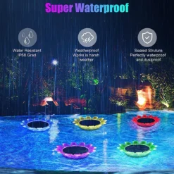 RGB Floating Light Solar LED Pool Light Waterproof Outdoor Garden Light for Swimming Pool Pond Holiday Park Landscape Decoration 1/2 PCS