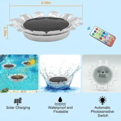 RGB Floating Light Solar LED Pool Light Waterproof Outdoor Garden Light for Swimming Pool Pond Holiday Park Landscape Decoration 1/2 PCS