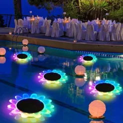 RGB Floating Light Solar LED Pool Light Waterproof Outdoor Garden Light for Swimming Pool Pond Holiday Park Landscape Decoration 1/2 PCS