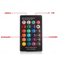 RGB LED Car Light 1 Set T10 RGB LED 5050 SMD W5W 168 192 Car Clearance Lights 12V Wedge Side Auto Tail Parking Lamp With Remote Control Brake Lights Reversing Backup for Universal All Years