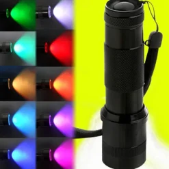 RGB LED Flashlight Color Changing Lamp Torch 10 Colors Light LED Flashlight Emergency Handheld Flashlight for Outdoor Camping