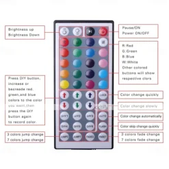 RGB LED Strip Lights Kit 10-40 Meter(32.8-130FT) Flexible LED Light Strips 5050 RGB SMD LEDs IR 44 Key Controller with Installation Package and 12V Adapter Kit