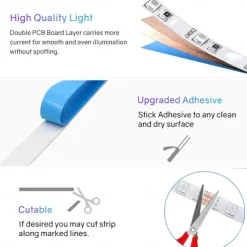 RGB LED Strip Lights Kit 10-40 Meter(32.8-130FT) Flexible LED Light Strips 5050 RGB SMD LEDs IR 44 Key Controller with Installation Package and 12V Adapter Kit