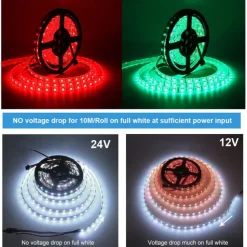 RGB LED Strip Lights Kit, High Brightness 7m 3.5m Strip Lights without Voltage Drop, Samrt WIFI or Bluetooth Controller Music Synchronization Control APP Control Suitable for Family Atmosphere Festivals Music Party