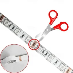 RGB LED Strip Lights Set Dimmable 20m 65.6ft Tiktok Lights 600 LEDs 5050 SMD 10mm Remote Control RC Cuttable Linkable Suitable for Vehicles Self-adhesive Color-Changing IP44