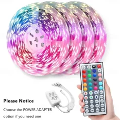 RGB LED Strip Lights Set Dimmable 20m 65.6ft Tiktok Lights 600 LEDs 5050 SMD 10mm Remote Control RC Cuttable Linkable Suitable for Vehicles Self-adhesive Color-Changing IP44