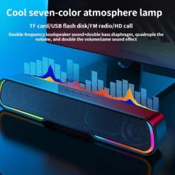 RGB Light Wireless Bluetooth Soundbar Hi-Fi Stereo Speaker Upgraded Version Of High Sound Quality For SmartPhone/Tablet/Computer TVHome Theater TV Strong Bass Sound Bar With Remote Control
