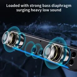 RGB Light Wireless Bluetooth Soundbar Hi-Fi Stereo Speaker Upgraded Version Of High Sound Quality For SmartPhone/Tablet/Computer TVHome Theater TV Strong Bass Sound Bar With Remote Control