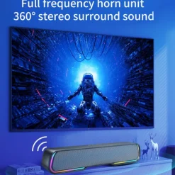 RGB Light Wireless Bluetooth Soundbar Hi-Fi Stereo Speaker Upgraded Version Of High Sound Quality For SmartPhone/Tablet/Computer TVHome Theater TV Strong Bass Sound Bar With Remote Control