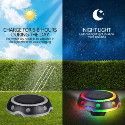RGB Solar Buried Lamp No Wiring Required Automatic Lighting Energy-saving Easy Installation Solar LED Light Outdoor Lawn Lamp Pathway Decor Garden Supplies