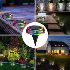 RGB Solar Buried Lamp No Wiring Required Automatic Lighting Energy-saving Easy Installation Solar LED Light Outdoor Lawn Lamp Pathway Decor Garden Supplies