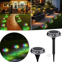 RGB Solar Buried Lamp No Wiring Required Automatic Lighting Energy-saving Easy Installation Solar LED Light Outdoor Lawn Lamp Pathway Decor Garden Supplies