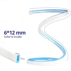 RGB Waterproof LED Flexible Neon Rope Strip Light app Music Sync Work with Alexa Google Assistant for party Décor 3~10m 9.8~32.8ft DC12V