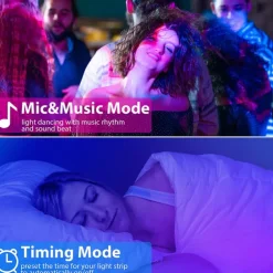 RGB Waterproof Smart Neon Rope Light Kit, Silicone LED Strip Lights 3M, 5M, or 2x5M Bluetooth App Control, Dimmable, Music Sync, Multi-Color, DIY Cuttable