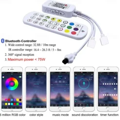 RGB Waterproof Smart Neon Rope Light Kit, Silicone LED Strip Lights 3M, 5M, or 2x5M Bluetooth App Control, Dimmable, Music Sync, Multi-Color, DIY Cuttable