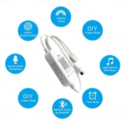 RGB Waterproof Smart Neon Rope Light Kit, Silicone LED Strip Lights 3M, 5M, or 2x5M Bluetooth App Control, Dimmable, Music Sync, Multi-Color, DIY Cuttable