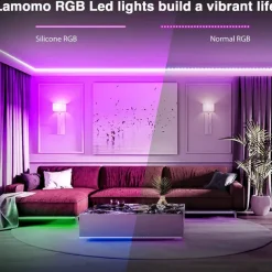 RGB Waterproof Smart Neon Rope Light Kit, Silicone LED Strip Lights 3M, 5M, or 2x5M Bluetooth App Control, Dimmable, Music Sync, Multi-Color, DIY Cuttable