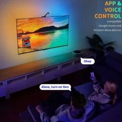 RGBIC LED Light Strip Camera TV Screen Synchronization WiFi APP Music Synchronization Game Bedroom TV Background Ambient Light Shustar