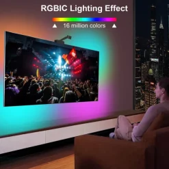 RGBIC LED Light Strip Camera TV Screen Synchronization WiFi APP Music Synchronization Game Bedroom TV Background Ambient Light Shustar