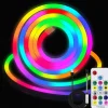RGBIC LED Neon Rope Light,1.6-16FT USB 5V Color Changing Strip Light with APP & Music Control, IP65 Waterproof for Bedroom & Party Decor 1PC