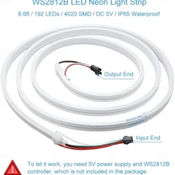 RGBIC LED Neon Rope Light,1.6-16FT USB 5V Color Changing Strip Light with APP & Music Control, IP65 Waterproof for Bedroom & Party Decor 1PC