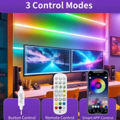 RGBIC LED Neon Rope Light,1.6-16FT USB 5V Color Changing Strip Light with APP & Music Control, IP65 Waterproof for Bedroom & Party Decor 1PC