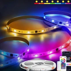 RGBIC LED Strip Compatible with Alexa Google Home Color Changing LED Light Music Sync TUYA WiFi for Bedroom Ceiling Playroom Shustar