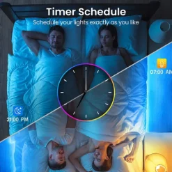 RGBIC LED Strip Compatible with Alexa Google Home Color Changing LED Light Music Sync TUYA WiFi for Bedroom Ceiling Playroom Shustar