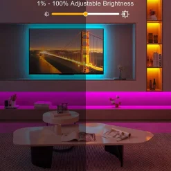 RGBIC LED Strip Compatible with Alexa Google Home Color Changing LED Light Music Sync TUYA WiFi for Bedroom Ceiling Playroom Shustar
