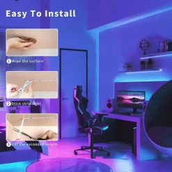 RGBIC LED Strip Compatible with Alexa Google Home Color Changing LED Light Music Sync TUYA WiFi for Bedroom Ceiling Playroom Shustar