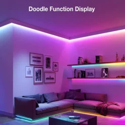 RGBIC LED Strip Compatible with Alexa Google Home Color Changing LED Light Music Sync TUYA WiFi for Bedroom Ceiling Playroom Shustar