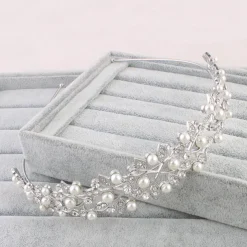 Rhinestone Crown Tiaras / Headwear with Floral 1pc Wedding / Special Occasion / Valentine's Day Headpiece