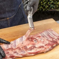 Rib Membrane Remover Stainless Steel Tool Kit - The Ultimate Rib Prep Tool for BBQ Enthusiasts - Ergonomic Design for Easy Membrane Removal - Dishwasher Safe BBQ Accessories