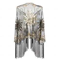 Roaring 20s 1920s Cocktail Dress Cape Wrap Shawls The Great Gatsby Wedding Guest Sequins Tassel Fringe Fancy Dress Women's Halloween Carnival Masquerade Wedding Wedding Guest Event / Party Adults'