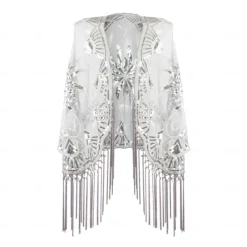 Roaring 20s 1920s Cocktail Dress Cape Wrap Shawls The Great Gatsby Wedding Guest Sequins Tassel Fringe Fancy Dress Women's Halloween Carnival Masquerade Wedding Wedding Guest Event / Party Adults'