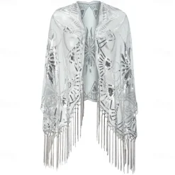 Roaring 20s 1920s Cocktail Dress Party Costume Prom Dress Halloween Costumes Normal The Great Gatsby Charleston Wedding Guest Sequins Tassel Fringe Geometric Cape Fancy Dress Women's Wedding Party