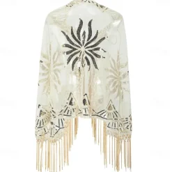 Roaring 20s 1920s Cocktail Dress Party Costume Prom Dress Halloween Costumes Normal The Great Gatsby Charleston Wedding Guest Sequins Tassel Fringe Geometric Cape Fancy Dress Women's Wedding Party