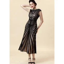 Roaring 20s 1920s Cocktail Dress Flapper Dress Dress Outfits The Great Gatsby Wedding Guest Sequin V Neck Fancy Dress Women's Christmas Halloween New Year Party Masquerade Wedding Reception Adults' 1