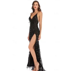 Roaring 20s 1920s Cocktail Dress Flapper Dress Dress Prom Dress Normal The Great Gatsby Charleston Wedding Guest Sequins Fancy Dress Women's Wedding Wedding Guest Event / Party Adults' Dress