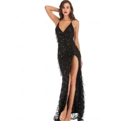 Roaring 20s 1920s Cocktail Dress Flapper Dress Dress Prom Dress Normal The Great Gatsby Charleston Wedding Guest Sequins Fancy Dress Women's Wedding Wedding Guest Event / Party Adults' Dress