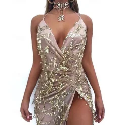 Roaring 20s 1920s Cocktail Dress Flapper Dress Dress Prom Dress Normal The Great Gatsby Charleston Wedding Guest Sequins Fancy Dress Women's Wedding Wedding Guest Event / Party Adults' Dress