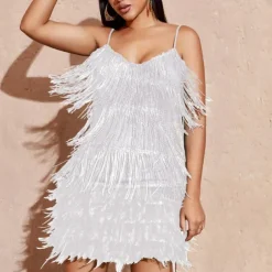 Roaring 20s 1920s Flapper Dress Dress The Great Gatsby Tassel Fringe Feather Tassel Feathers Fancy Dress Women's Masquerade Wedding Wedding Guest Party / Evening Adults Dress Homecoming Dresses