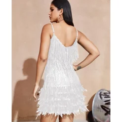 Roaring 20s 1920s Flapper Dress Dress The Great Gatsby Tassel Fringe Feather Tassel Feathers Fancy Dress Women's Masquerade Wedding Wedding Guest Party / Evening Adults Dress Homecoming Dresses