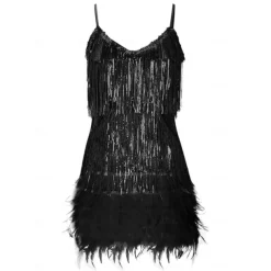 Roaring 20s 1920s Flapper Dress Dress The Great Gatsby Tassel Fringe Feather Tassel Feathers Fancy Dress Women's Masquerade Wedding Wedding Guest Party / Evening Adults Dress Homecoming Dresses