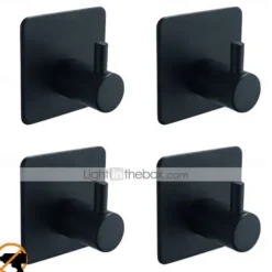 Robe Hook Self-adhesive Contemporary Stainless Steel Bathroom Towel Hook Wall Mounted 4pcs