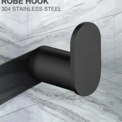 Robe Hook Wall Mounted SUS 304 Stainless Steel Clothes Towel Hooks for Bathroom Kitchen Garage Heavy Duty Stylish Hotel