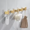Robe Hooks Gold Aluminum Towel Hook Bathroom Wall Mounted Coat Hanger Vintage Square Base Bathroom Accessories Set Decorative-3/5 pcs