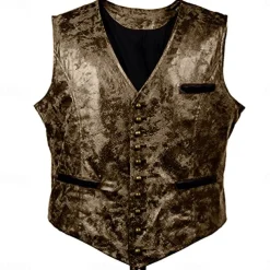 Rococo Baroque Victorian Vest Waistcoat West Cowboy Solid Color Fancy Dress Men's Carnival Carnival Event / Party Bachelorette Party Adults' Vest Spring Fall Winter